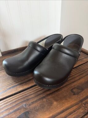 Dansko Black Leather Clogs
